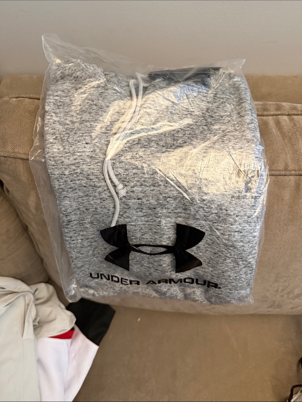 Under Armour Men's Heather Gray Athletic Shorts with Black Logo